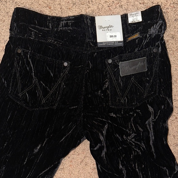 Wrangler Black Velvet Flare Pants - Picture 7 of 9